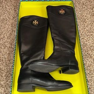 Tory Burch Black Riding Boot size 8